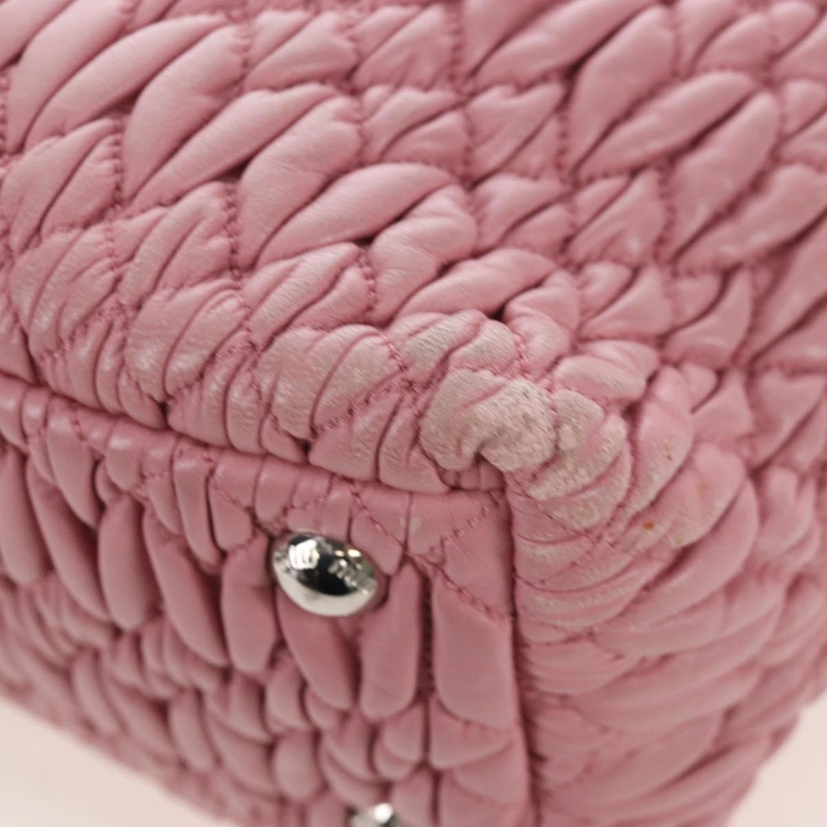 Miu Miu Crystal Convertible Top Handle Matelasse Leather, Pink, Leather, Handbag