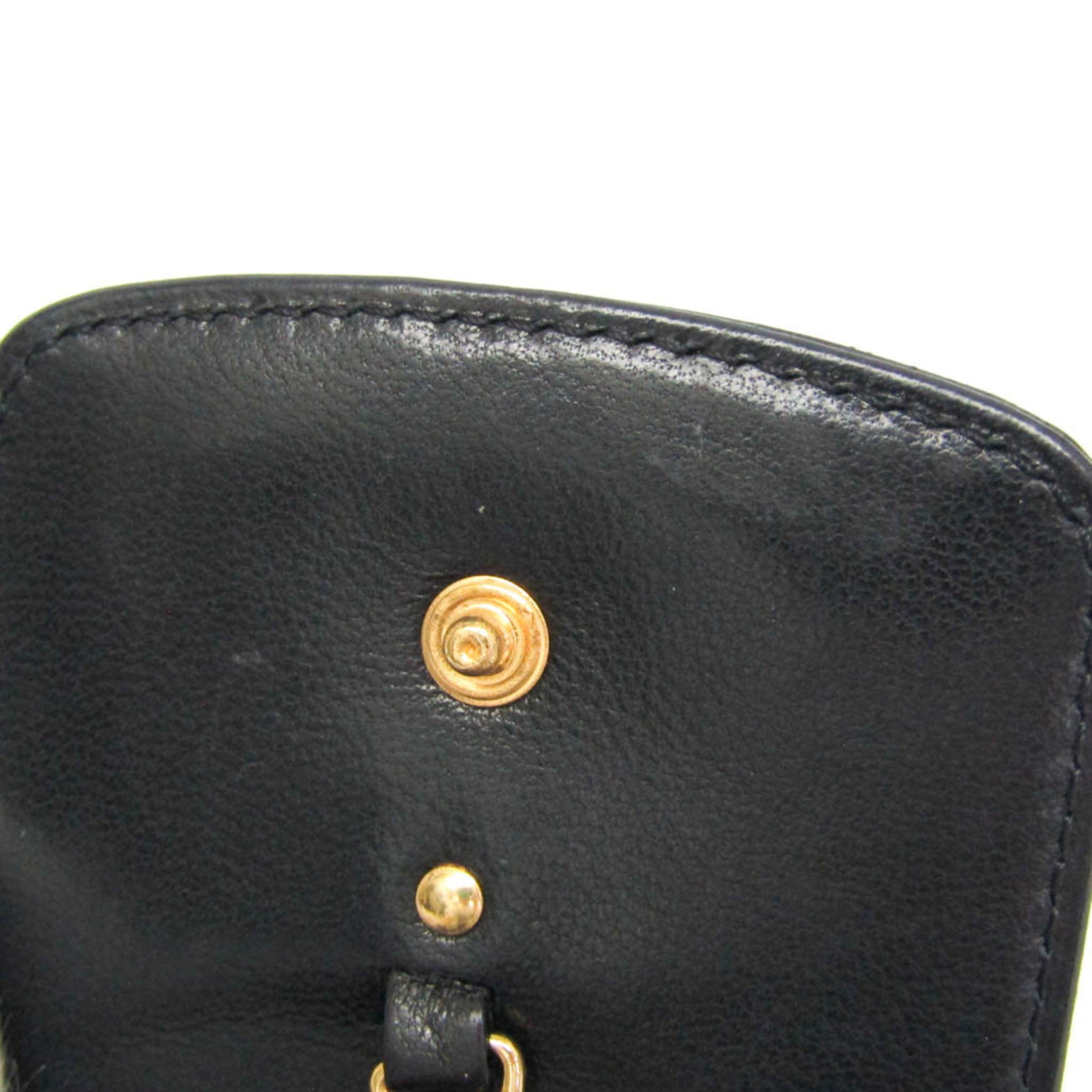 Chanel Key Pouch Patent, Black, Leather, Clutch