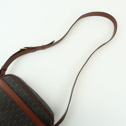 Saint Laurent Le Monogramme Camera Monogram All Over Coated Canvas and Leather, Brown, Canvas, Handbag
