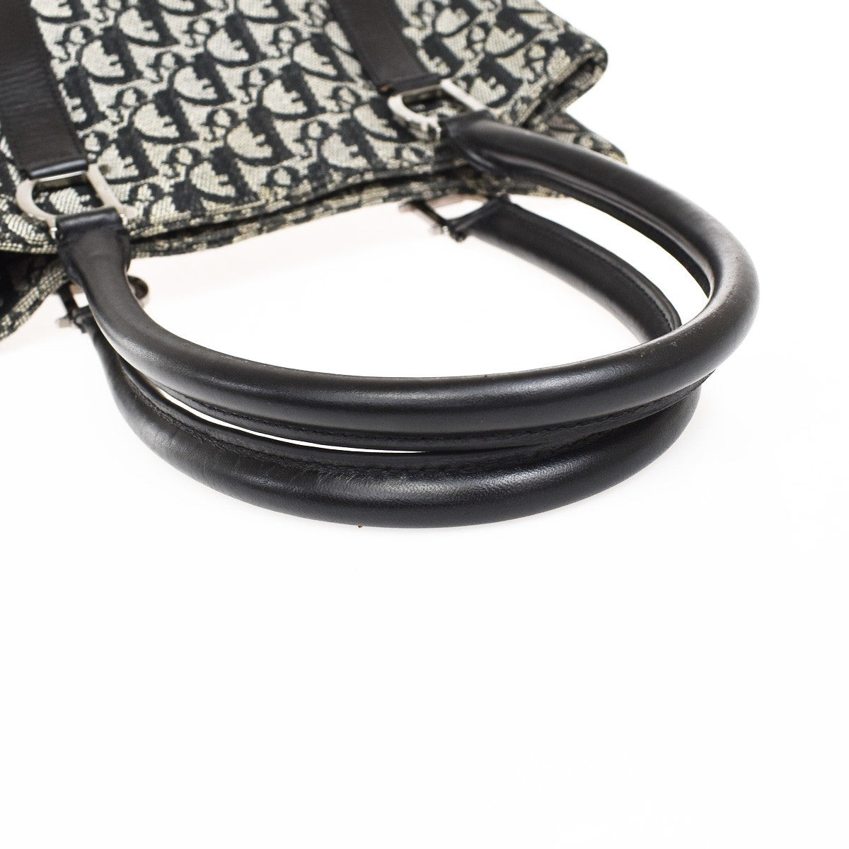 Christian Dior Vintage Open Diorissimo Canvas, Black, Canvas, Tote Bag