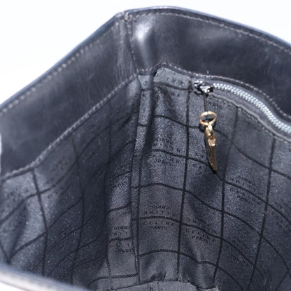 Celine Shoulder bag circle logo Leather, Black, Leather, Shoulder Bag