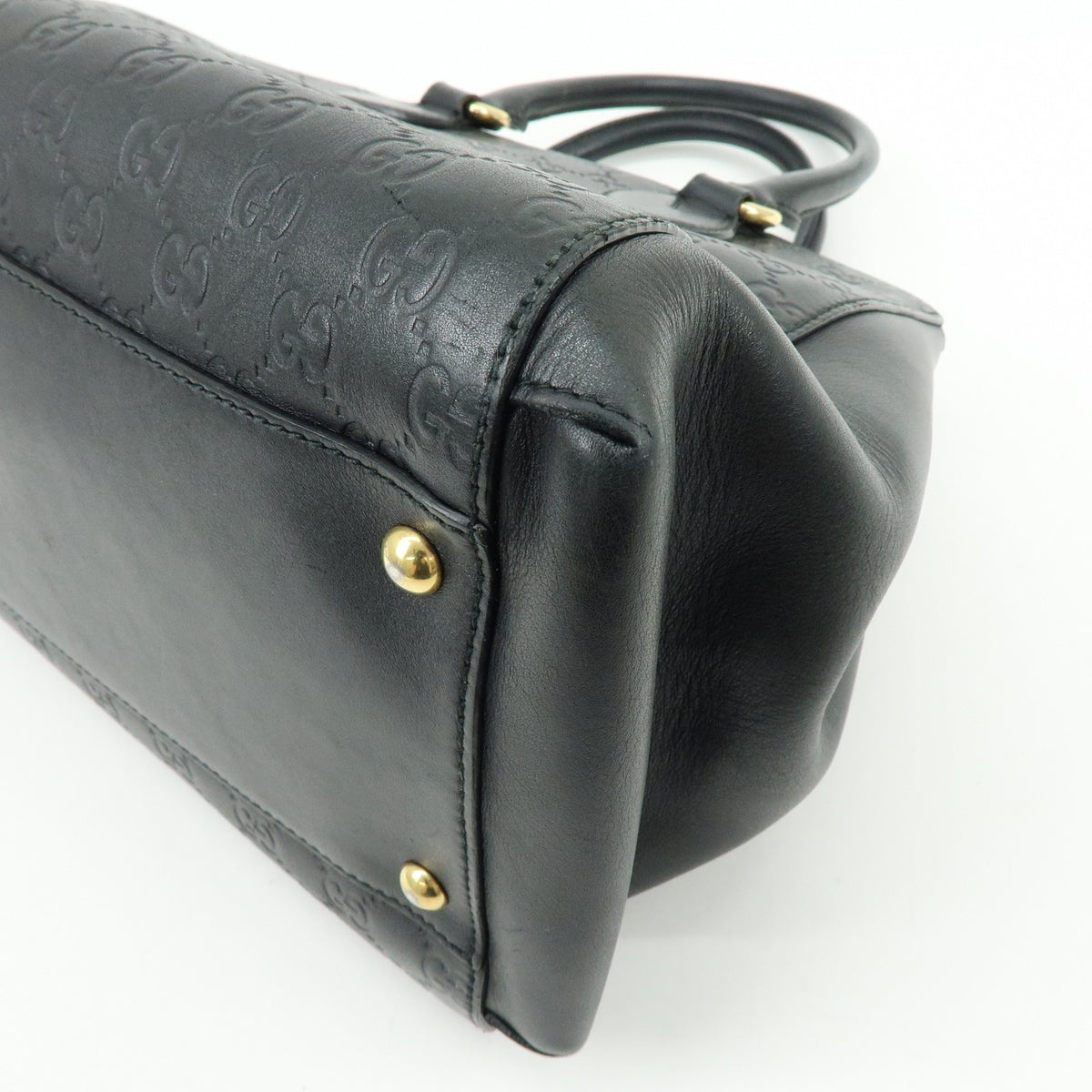 Gucci Soft Signature Convertible Top Handle Guccissima Leather, Black, Leather, Handbag