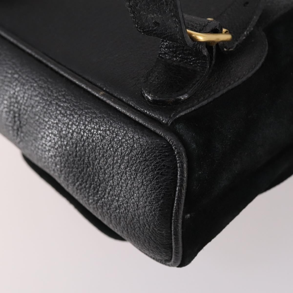 Gucci Vintage Bamboo Suede, Black, Suede, Backpack