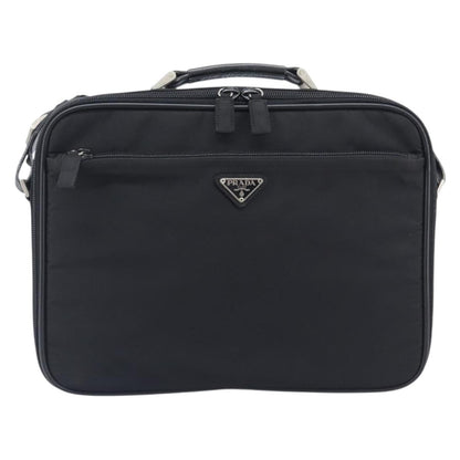 Prada Briefcase Tessuto and Saffiano Leather, Black, Nylon, Briefcase
