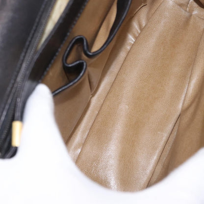 Celine Shoulder Leather, Black, Leather, Shoulder Bag