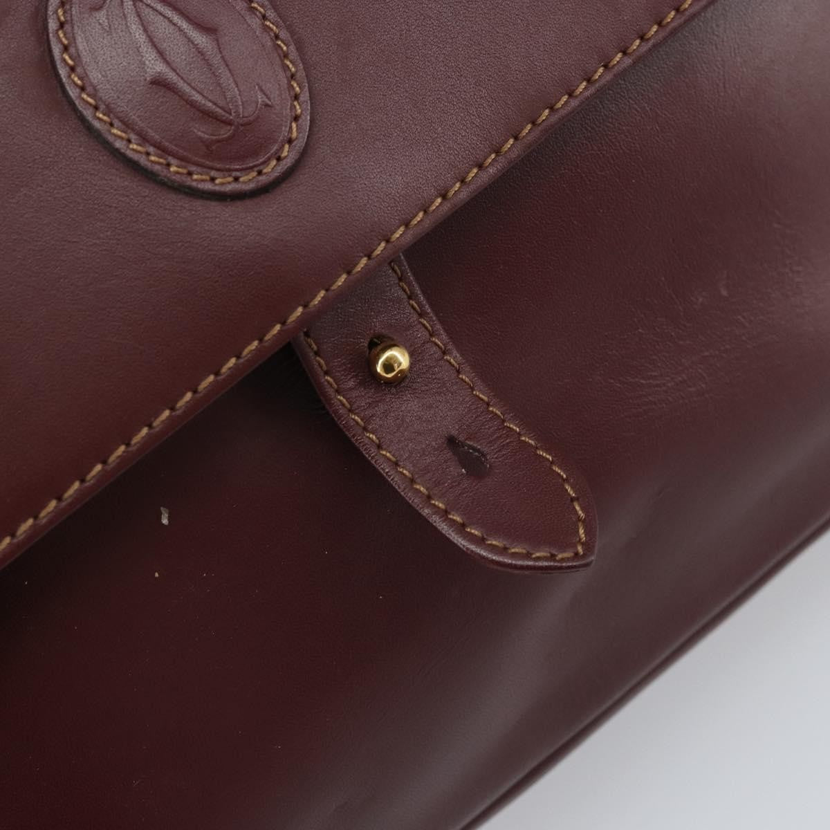 Cartier Must de cartier Leather, Burgundy, Leather, Shoulder Bag