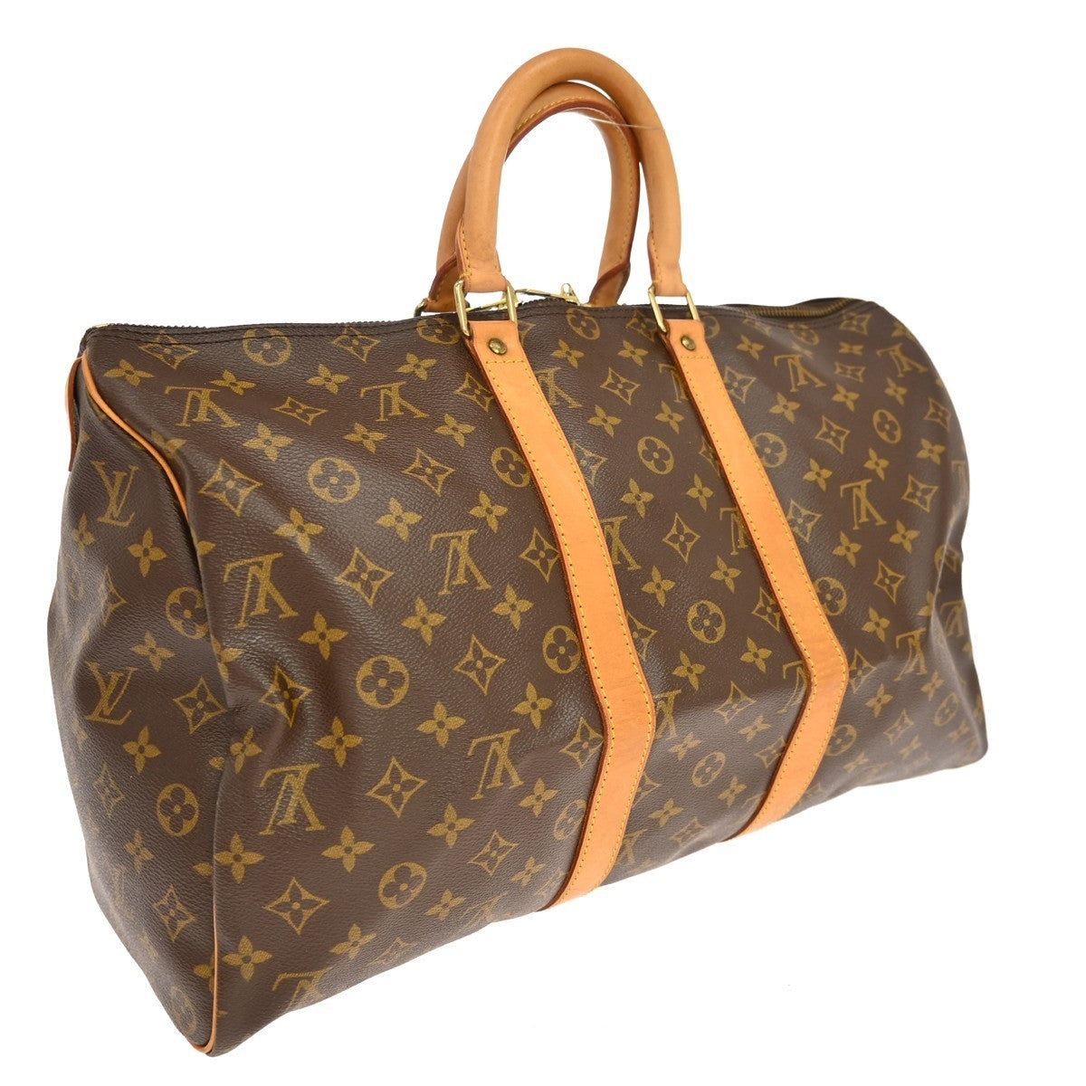 Louis Vuitton Keepall Monogram, Brown, Canvas, Travel Bag