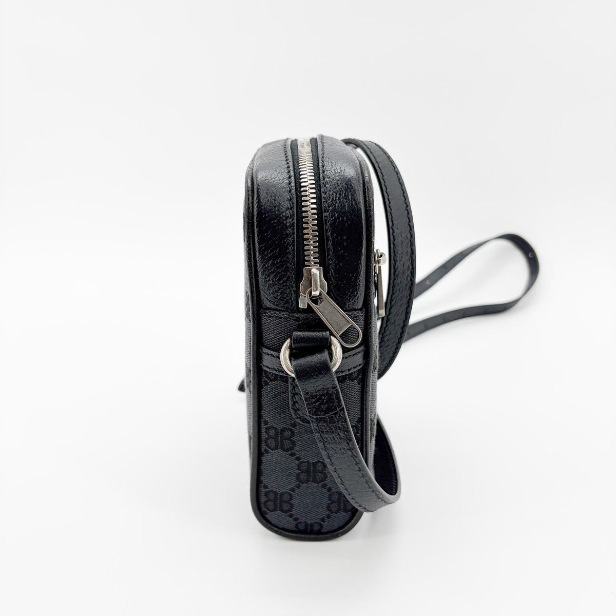Balenciaga x Gucci The Hacker Project Zip Messenger BB Canvas, Black, Canvas, Shoulder Bag