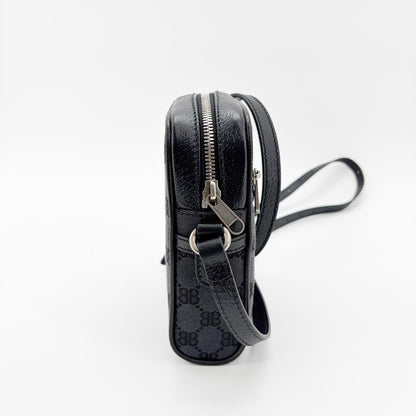 Balenciaga x Gucci The Hacker Project Zip Messenger BB Canvas, Black, Canvas, Shoulder Bag