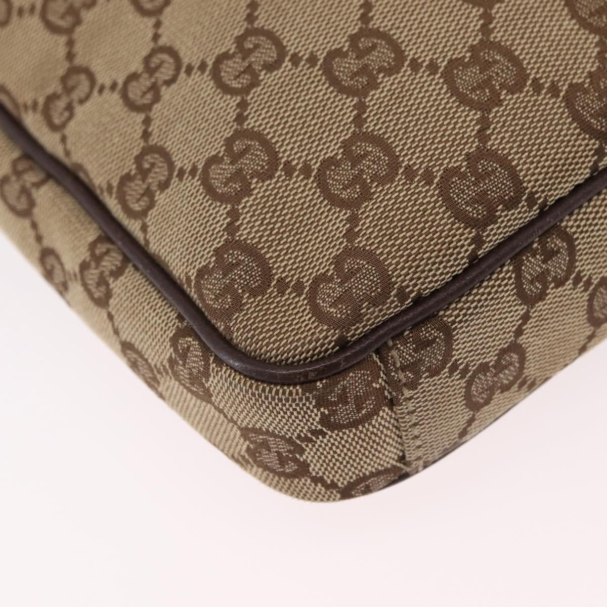 Gucci Double Front Pocket GG Canvas, Beige, Canvas, Crossbody Bag