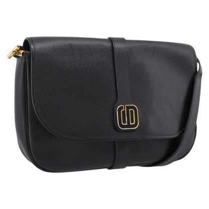 Christian Dior Shoulder Leather, Black, Leather, Shoulder Bag
