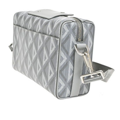 Christian Dior Lingot Messenger CD Diamond Coated Canvas, Gray, Canvas, Handbag