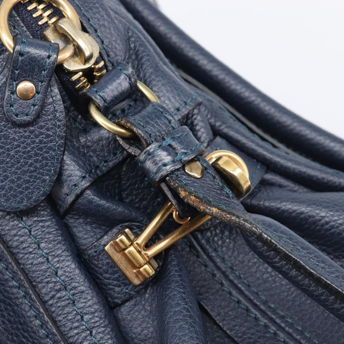 Chloe Paraty Top Handle Leather, Navy, Leather, Handbag