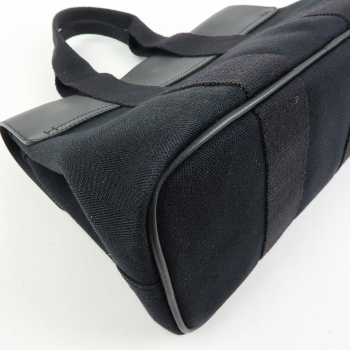 Hermes Valparaiso Toile and Leather, Black, Canvas, Handbag