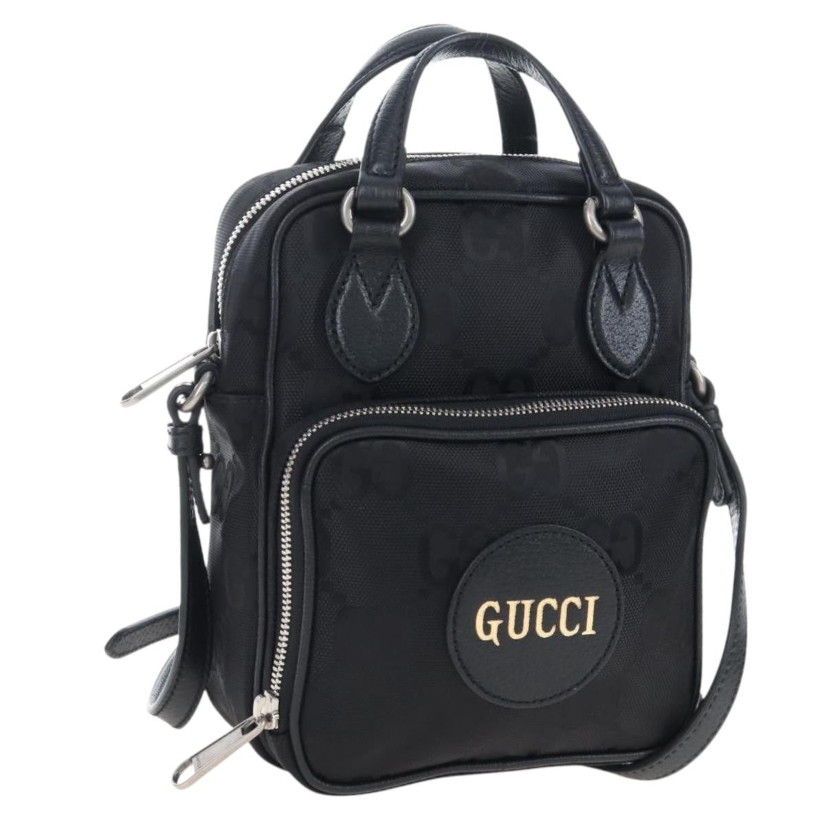 Gucci Off the Grid Messenger GG Econyl, Black, Canvas, Handbag
