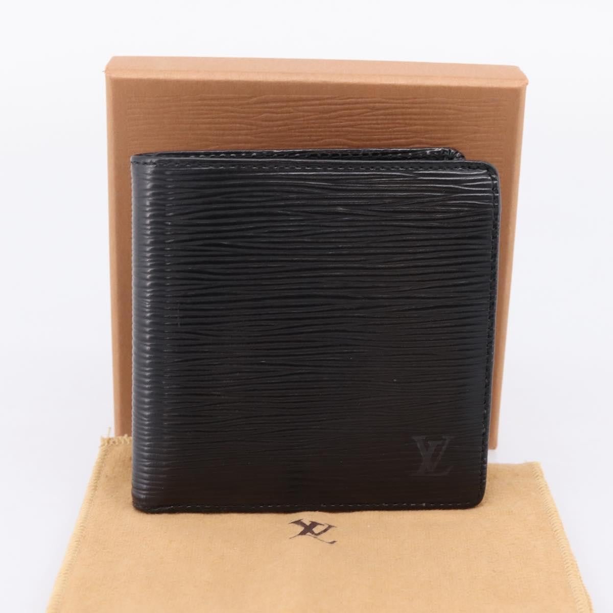 Louis Vuitton Marco Epi Leather, Black, Leather, Wallet