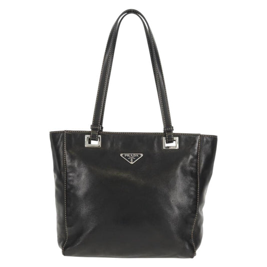 Prada Nappa Acciaio Tote bag, BLACK, LEATHER, Tote bag