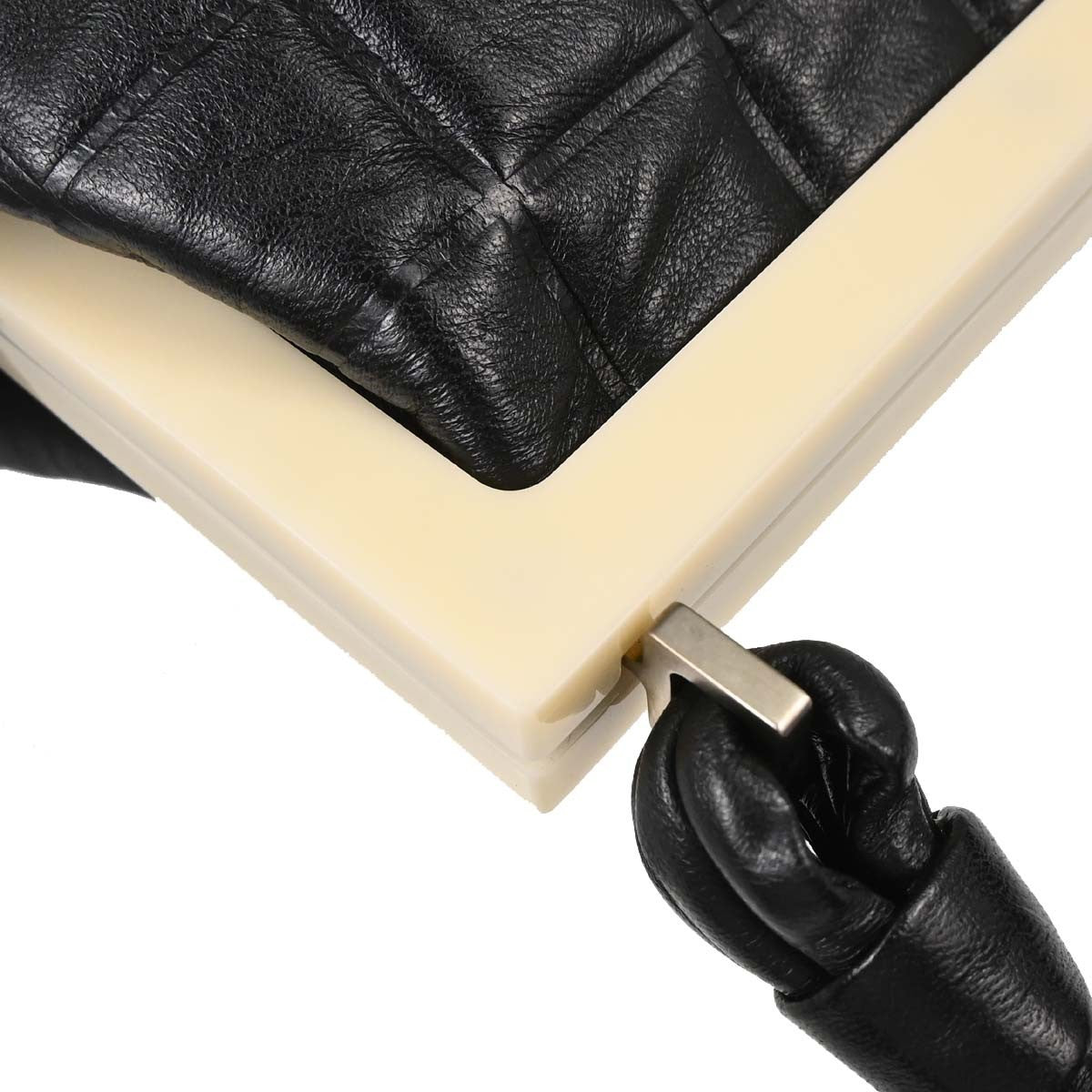 Chanel Chocolate Bar Frame Quilted Lambskin, Black, Leather, Shoulder Bag
