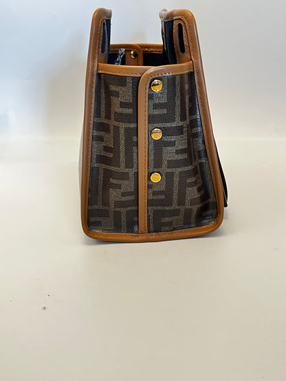 Fendi Peekaboo Defender Zucca Coated Canvas, Brown, Canvas, Handbag