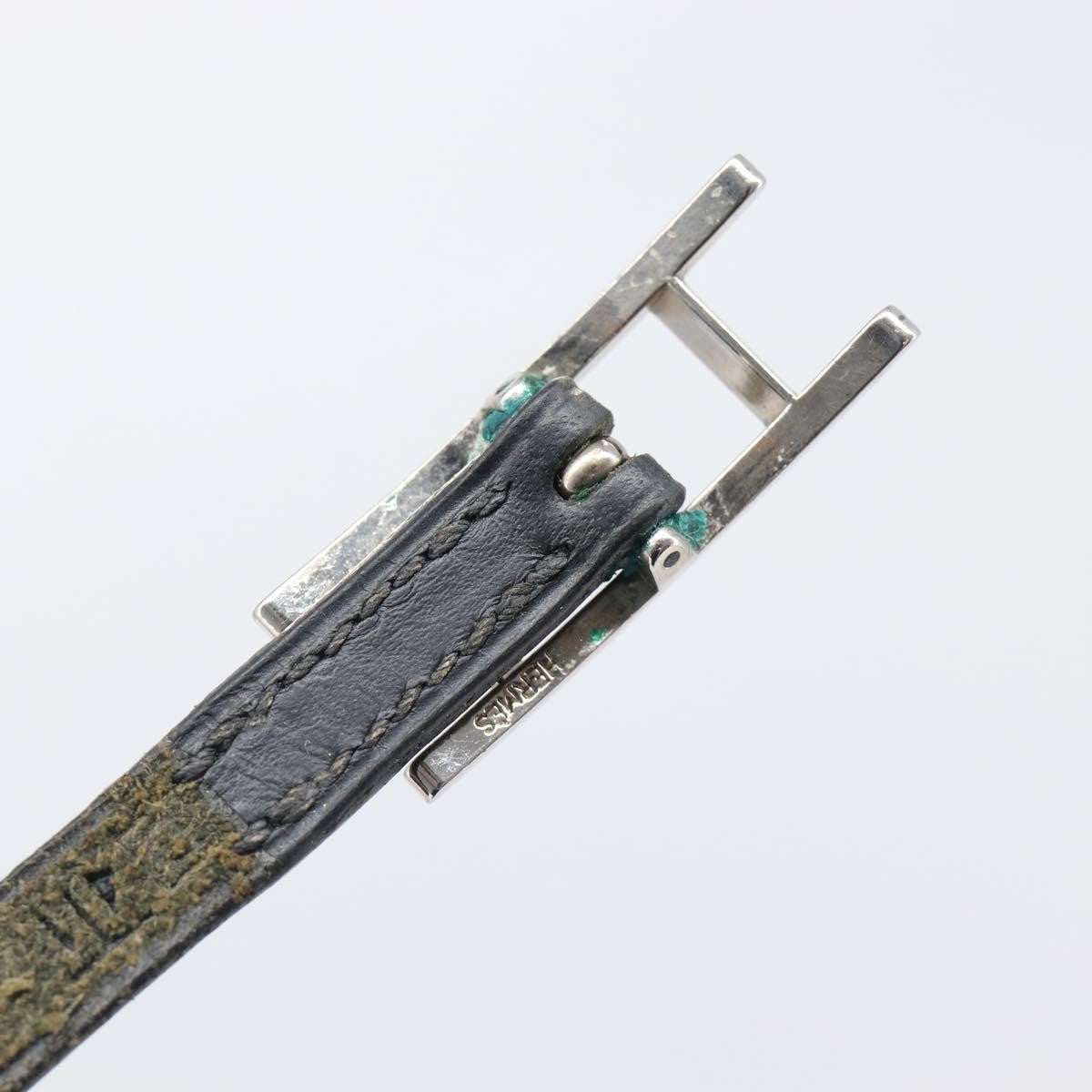 Hermes Hapi 3 Leather with Metal, Black, Leather, Bracelet