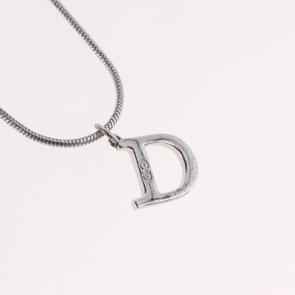 Christian Dior D logo Pendant Metal, Silver, Metal, Necklace