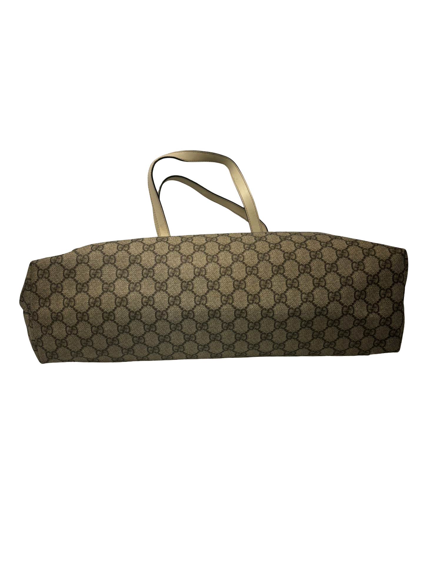 Gucci Plus Tote GG Coated Canvas with Leather, Beige, Canvas, Tote Bag