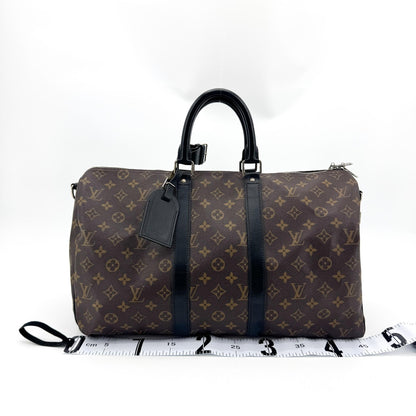 Louis Vuitton Keepall Bandouliere Macassar Monogram Canvas, Brown, Canvas, Travel Bag
