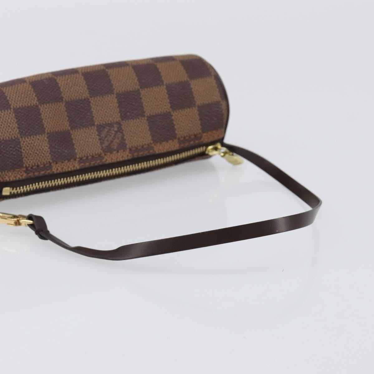 Louis Vuitton Papillon Pochette Damier Ebene, Brown, Canvas, Clutch
