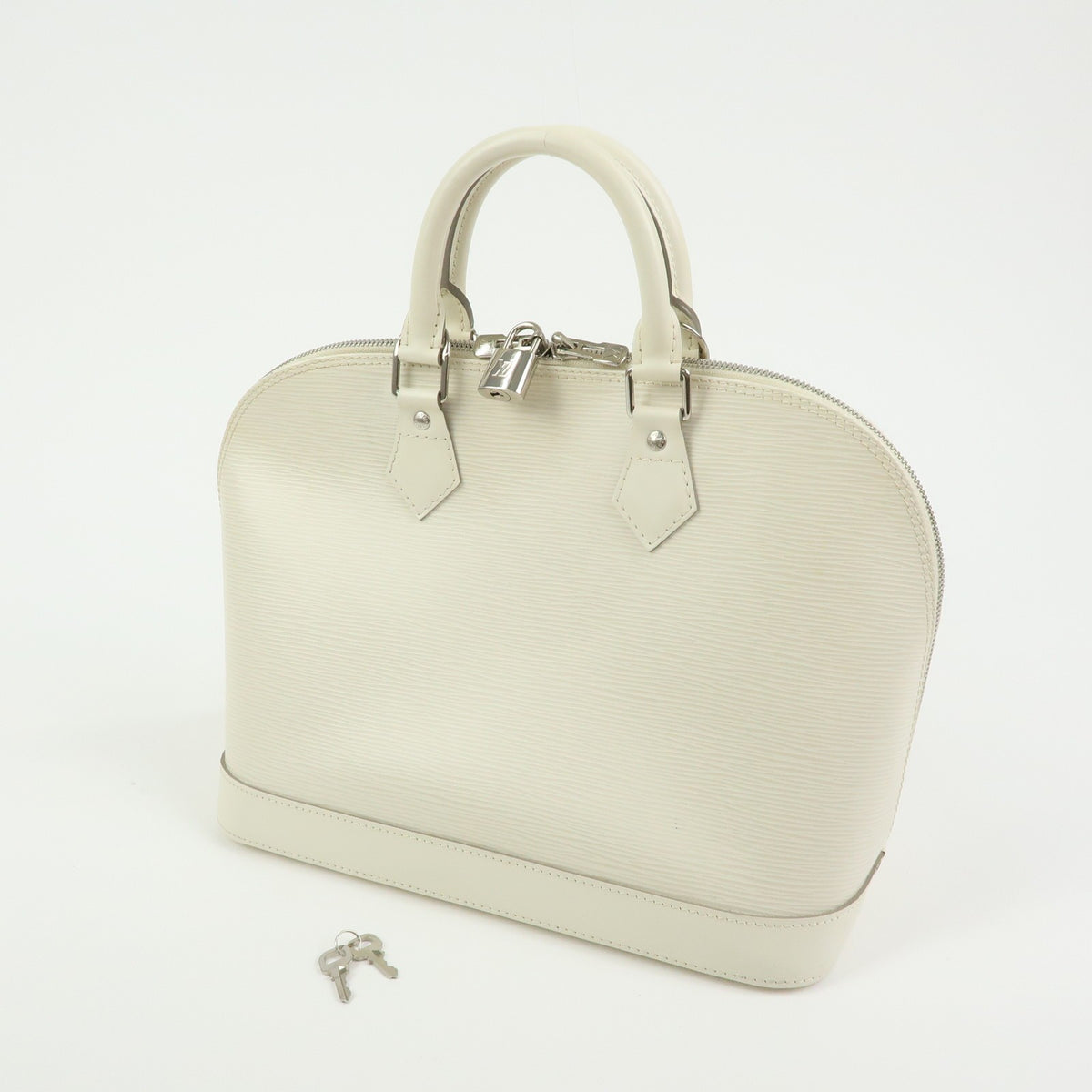 Louis Vuitton Alma Epi Leather, White, Leather, Handbag
