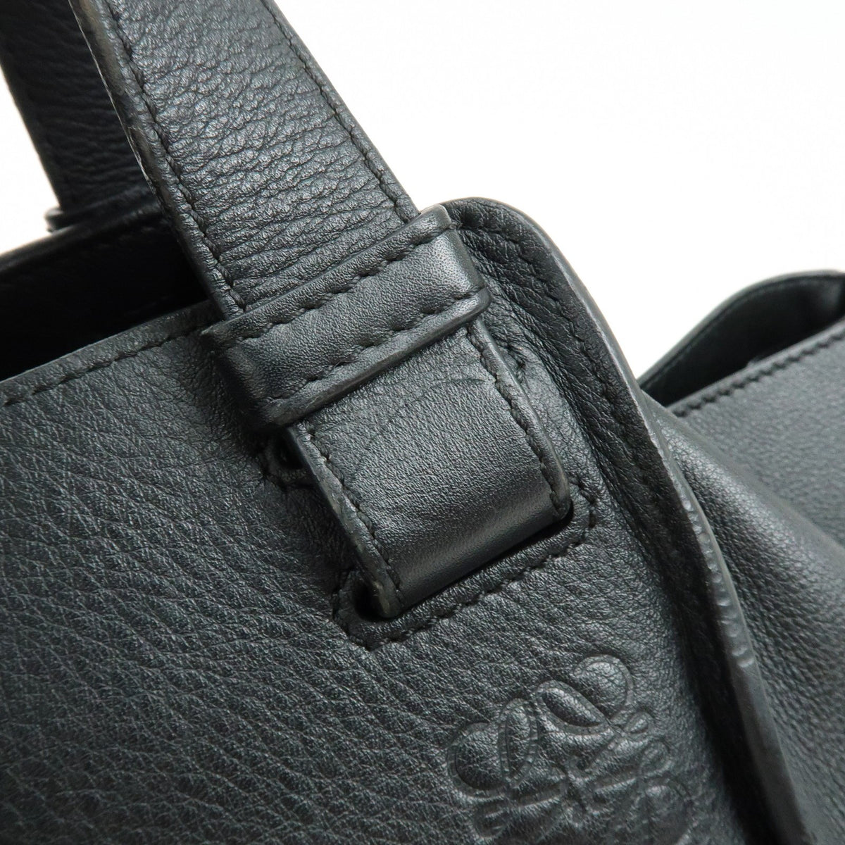 Loewe Hammock Leather, Black, Leather, Handbag