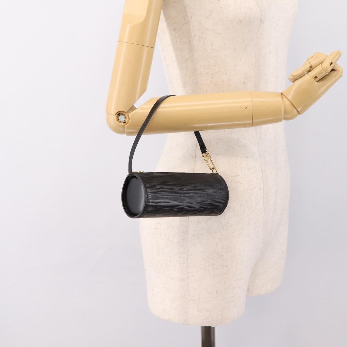 Louis Vuitton Soufflot Pochette Epi Leather, Black, Leather, Clutch