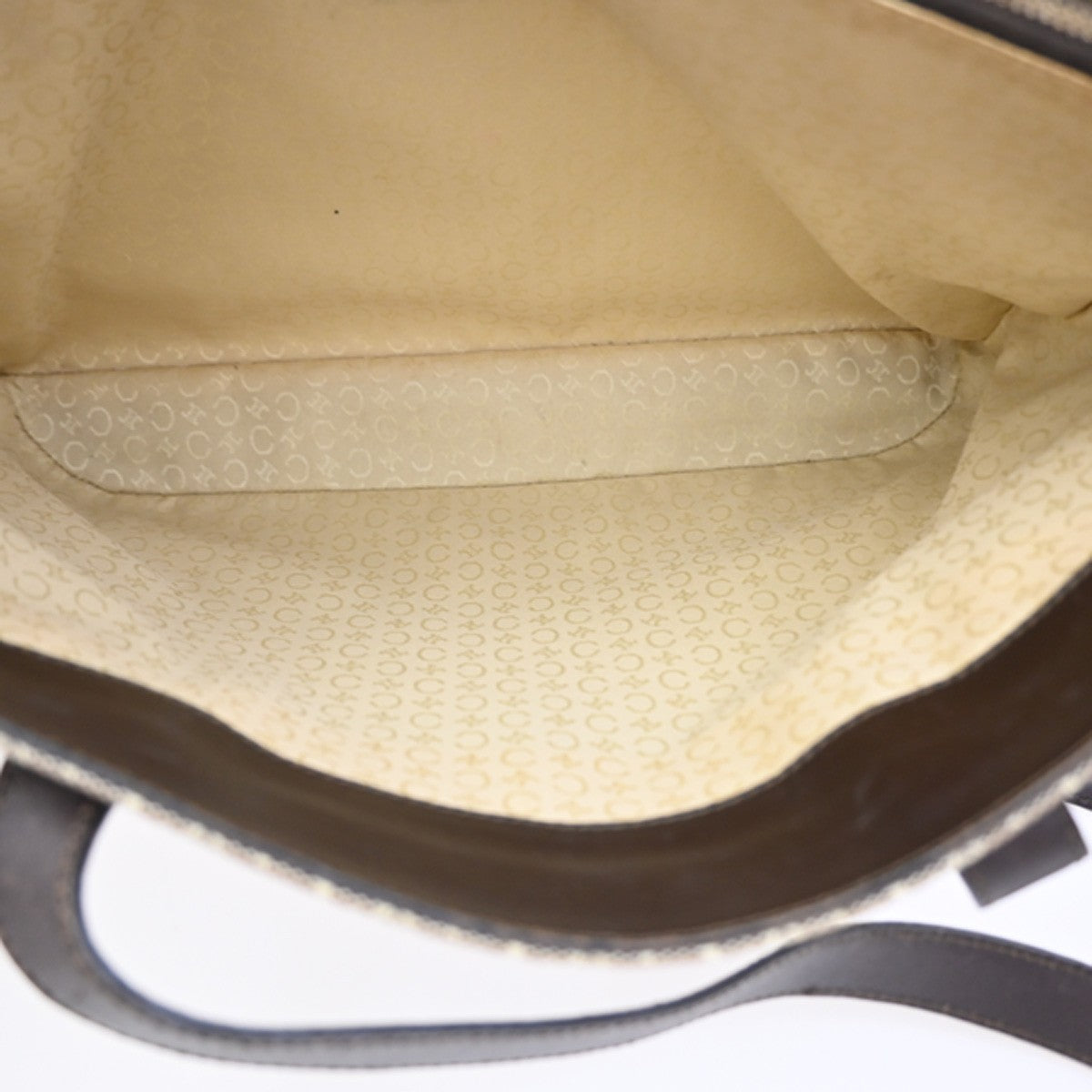 Celine Vintage Macadam Shopper Coated Canvas, Brown, Canvas, Tote Bag