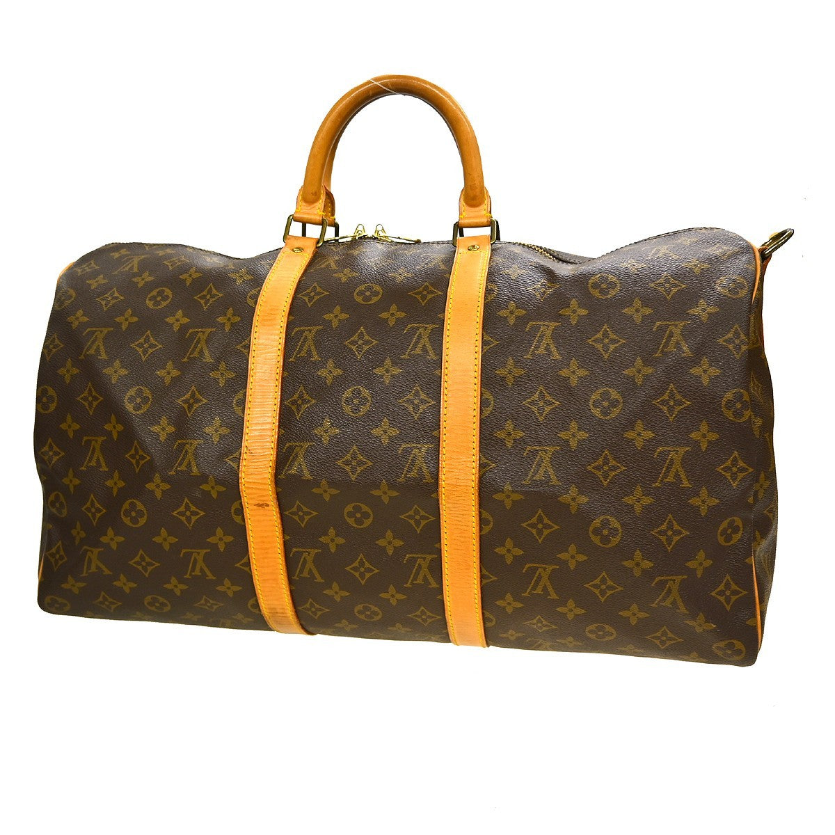 Louis Vuitton Keepall Bandoulière Monogram, Brown, Canvas, Travel Bag