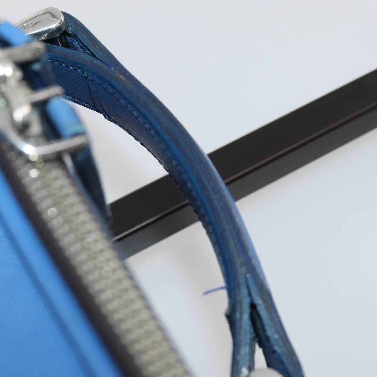 Prada Travel Saffiano Leather, Blue, Leather, Travel Bag