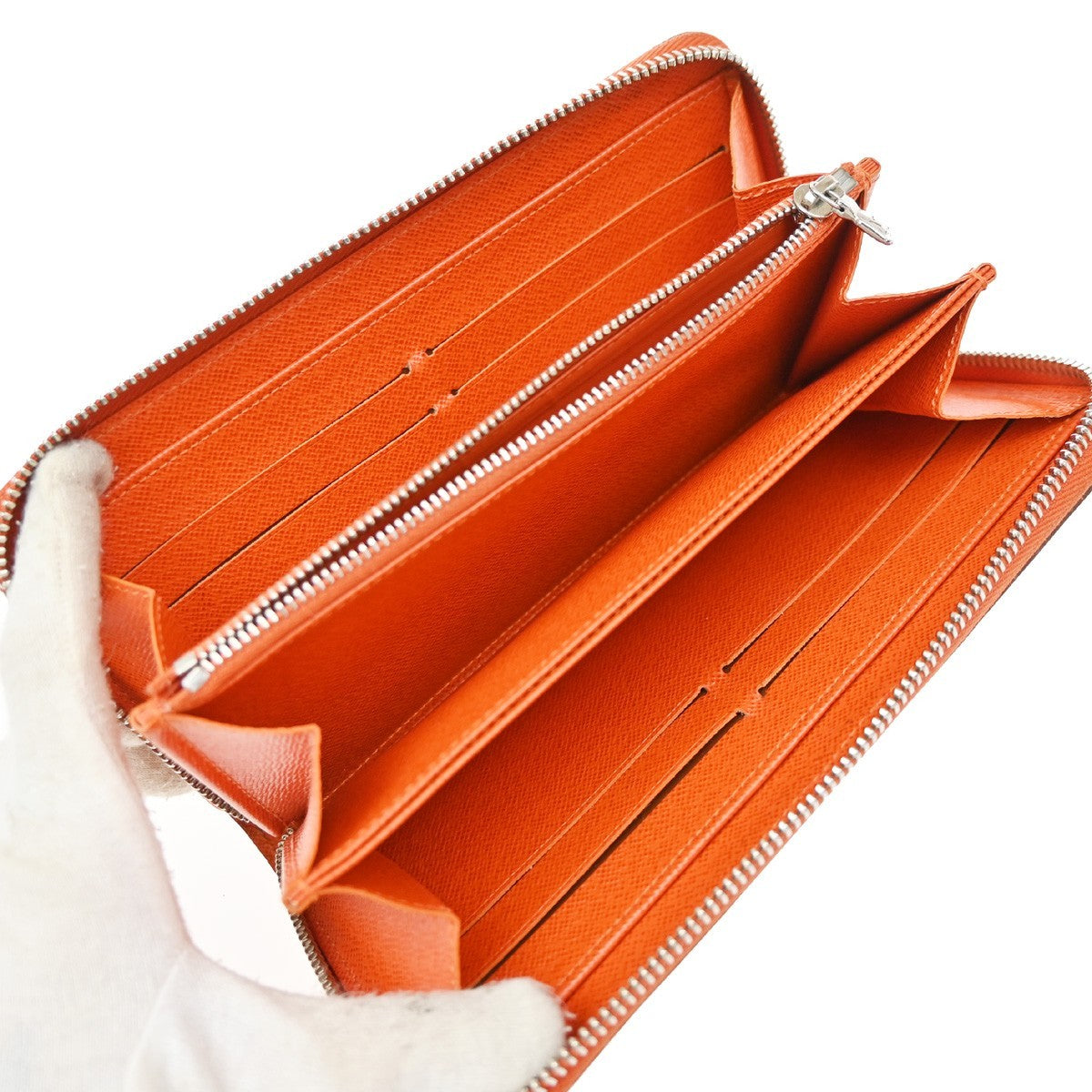 Louis Vuitton Zippy Organizer Epi Leather, Orange, Leather, Wallet