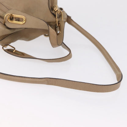 Chloe Paraty Top Handle Leather, Beige, Leather, Handbag