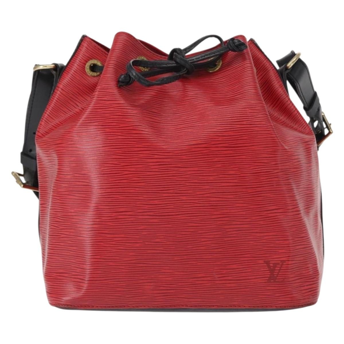 Louis Vuitton Bicolor Petit Noe Epi Leather, Red, Leather, Handbag
