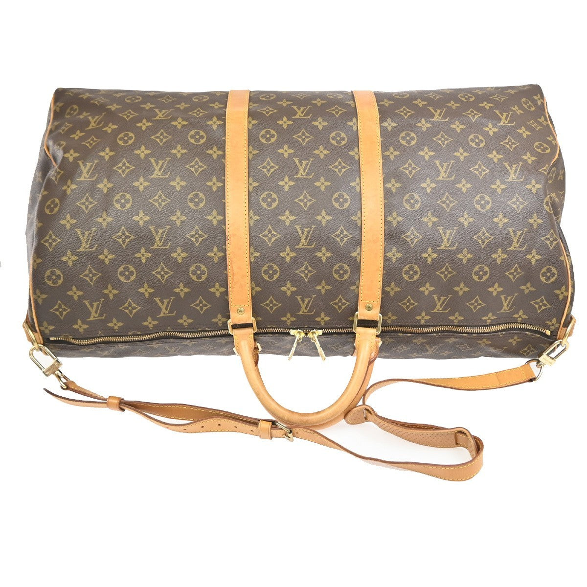 Louis Vuitton Keepall Bandoulière Monogram, Brown, Canvas, Travel Bag