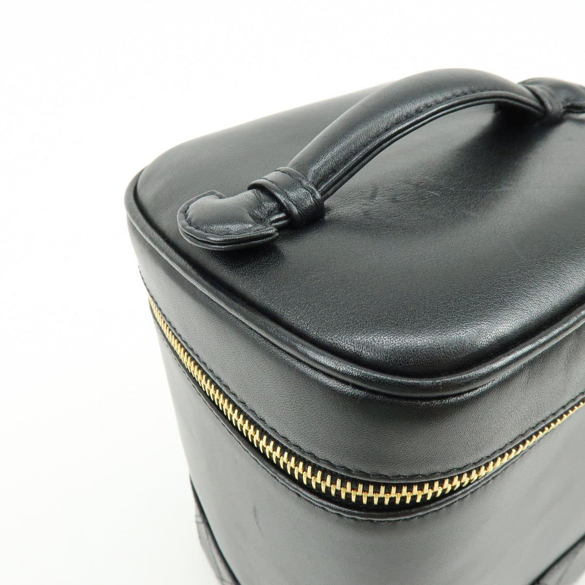 Chanel Vanity Leather, Black, Leather, Handbag