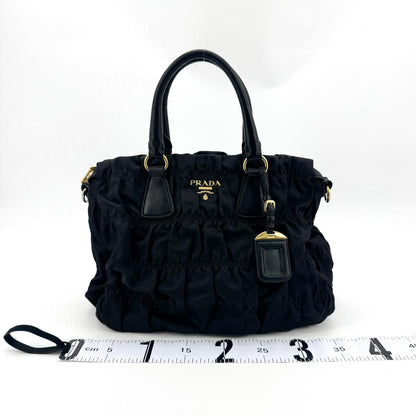 Prada Gaufre Convertible Tessuto, Black, Nylon, Tote Bag