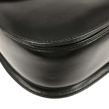 Gucci Vintage Convertible Bamboo Top Handle Leather, Black, Leather, Handbag