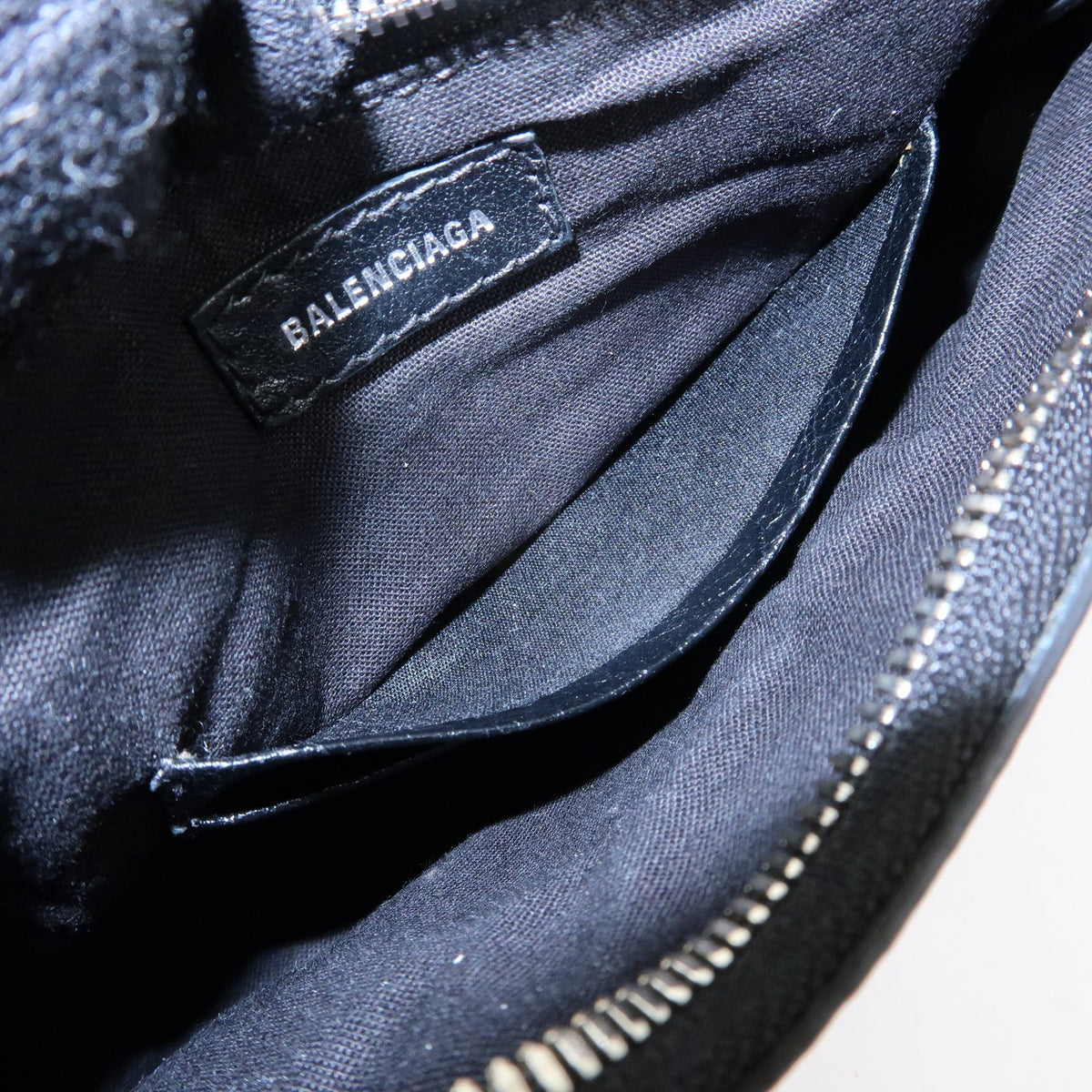 Balenciaga Le Cagole Giant Studs Chain Leather, Black, Leather, Shoulder Bag