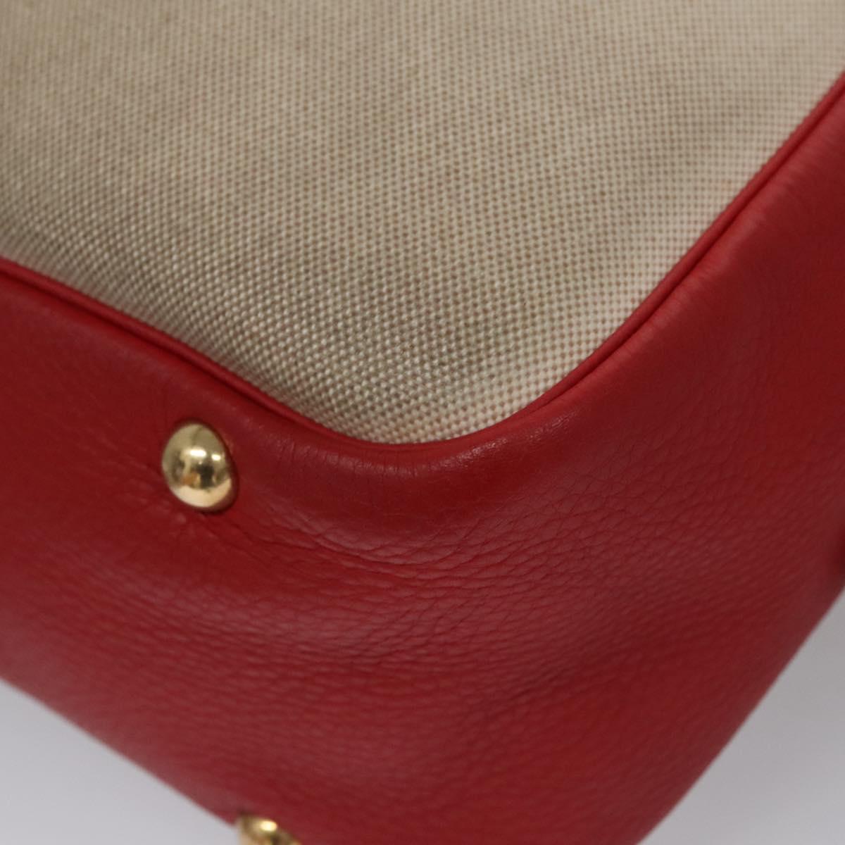 Hermes Victoria Messenger Toile with Leather, Beige, Canvas, Crossbody bag