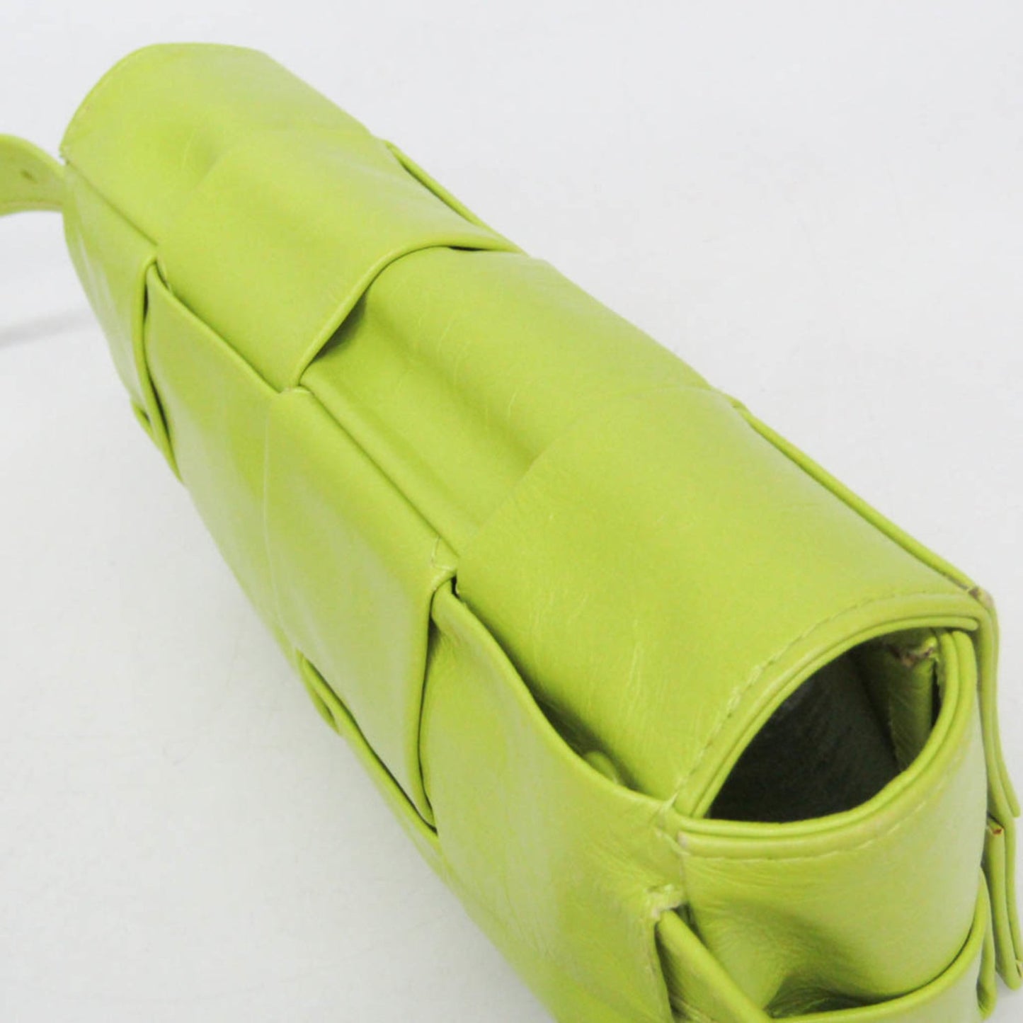 Bottega Veneta Cassette Leather, Green, Leather, Clutch