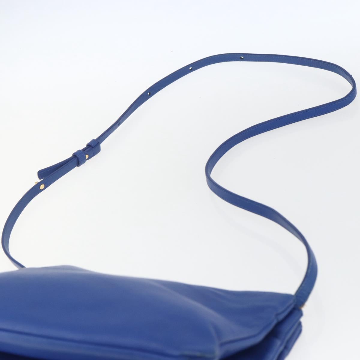 Celine Trio Crossbody Bag Leather, BLUE, LEATHER, Shoulder bag