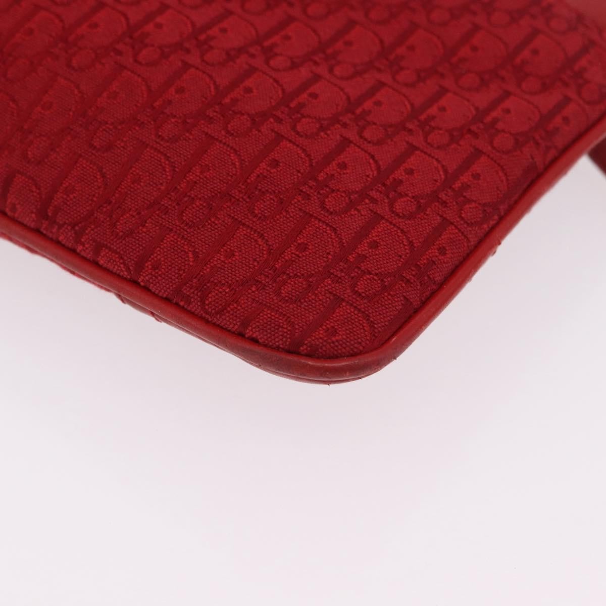 Christian Dior Vintage Street Chic Diorissimo Canvas with Leather, Red, Canvas, Shoulder Bag