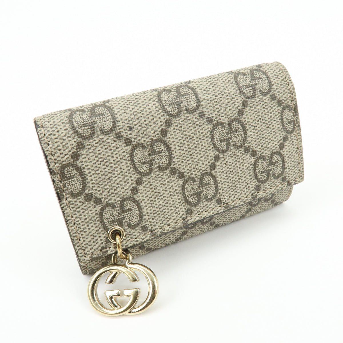 Gucci Interlocking G French GG Coated Canvas, Beige, Canvas, Wallet