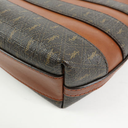 Saint Laurent Le Monogramme Shopper Monogram All Over Coated Canvas and Leather, Brown, PVC, Tote Bag