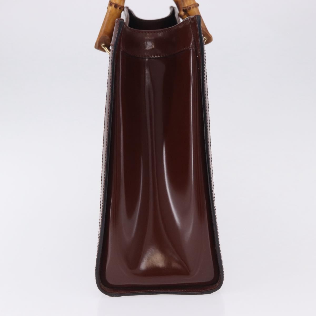 Gucci Diana NM Logo Bamboo Handle Tote Patent leather, Brown, Patent Leather, Tote Bag