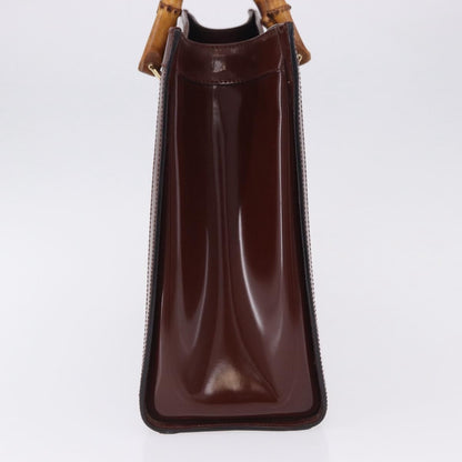 Gucci Diana NM Logo Bamboo Handle Tote Patent leather, Brown, Patent Leather, Tote Bag